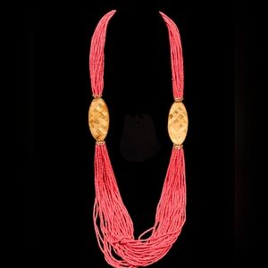Chico's Pink and Gold Statement Necklace